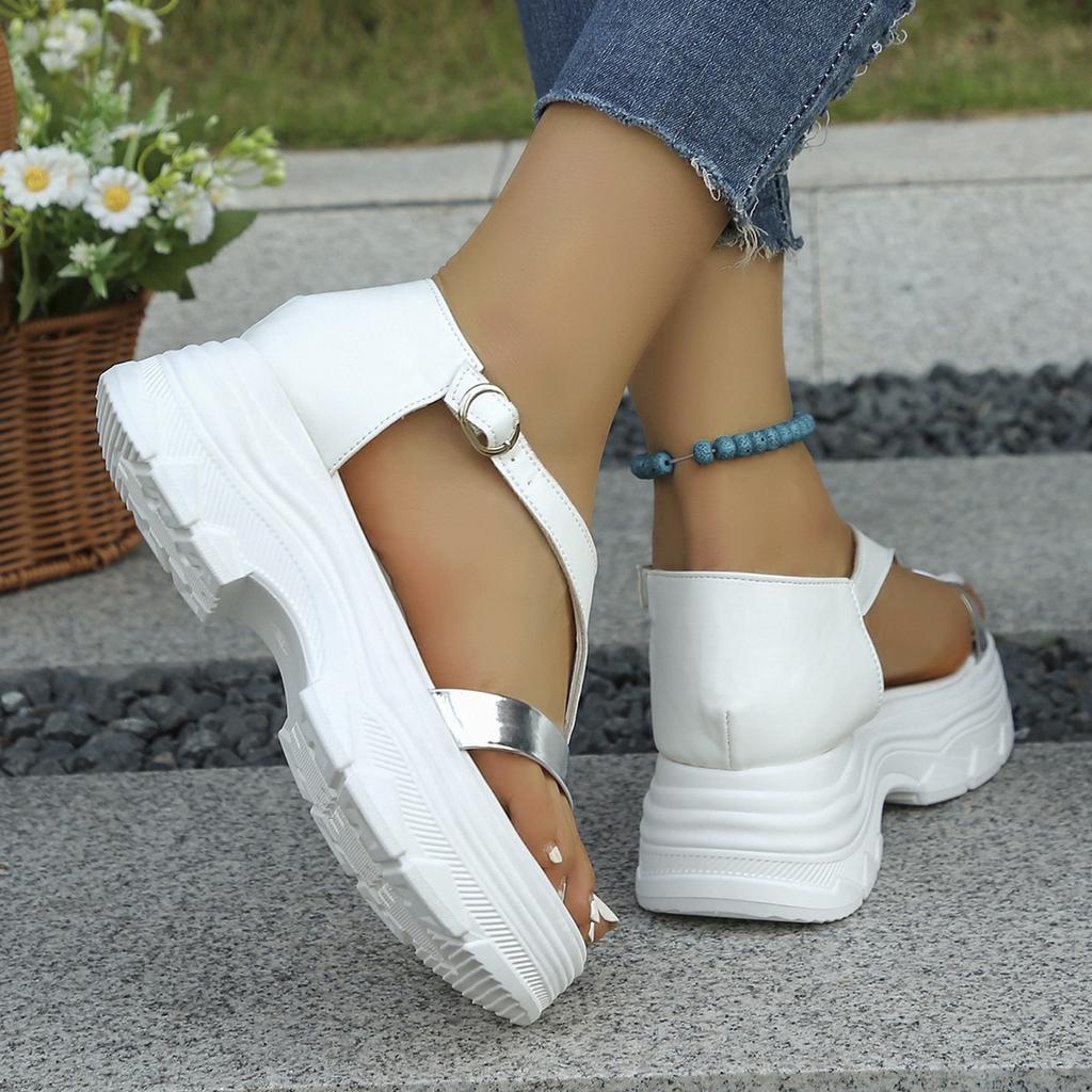 Sandal Women's 2024 Summer New Thick Sole Sports Roman Sandals Outdoor Casual Ladies Shoes White Flip Flops Sandalias Femininas