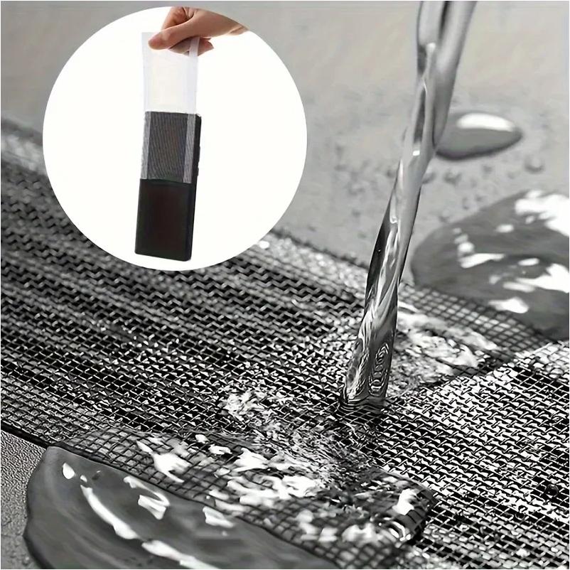12cm*4m Cutable Shower Drain Hair Catcher Disposable Shower Drain Sticker Mesh Bathroom Kitchen Sink Hair Filter