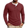 Herbst Winter Herren Fake Two-Piece Langarm Henley T-Shirt Waffel Casual Basisschicht T-Shirts Amerikanischer Stil Oberteile