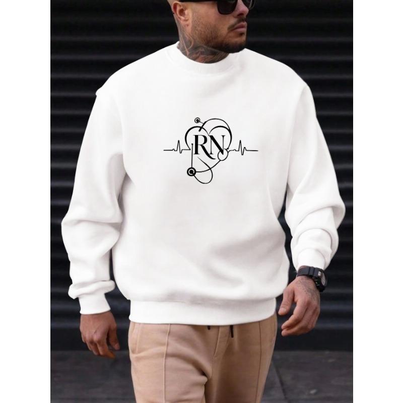 Men's RN Nursing Crewneck Pullover For Healthcare Professionals And Everyday Casual Wear.