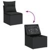VidaXL Salon de Jardin avec Coussins 11 pcs, Canapés de Terrasse, Ensemble de Meubles de Patio, Mobilier d'Extérieur, Noir 3256524