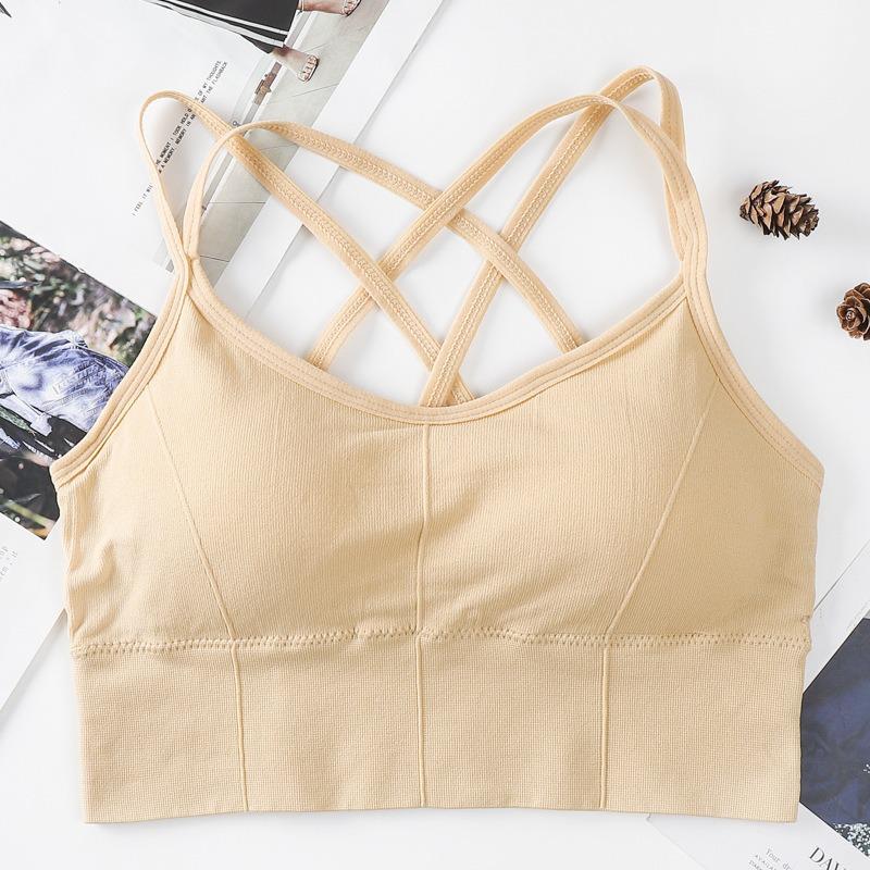 

Женская рубчатая майка для йоги с двойными перекрещенными бретелями - Стильная спортивная и повседневная одежда One Size (Suitable for 85-135 jin)