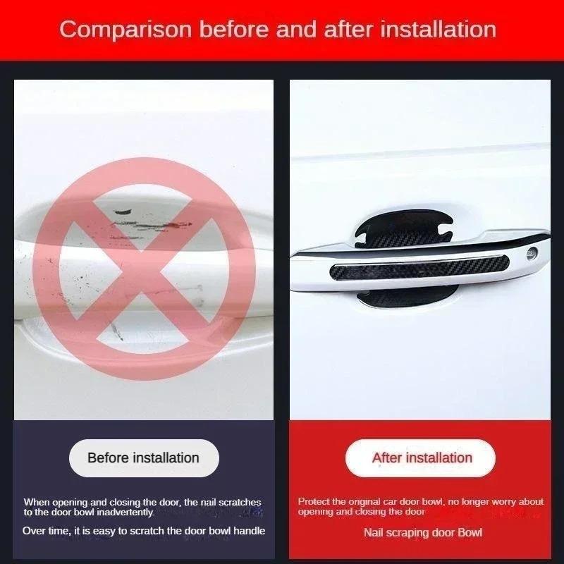 Car door bowl handle protective stickers Carbon fiber For VW Volkswagen Tiguan Passat Leon Golf 7 Ateca Octavia Car accessories