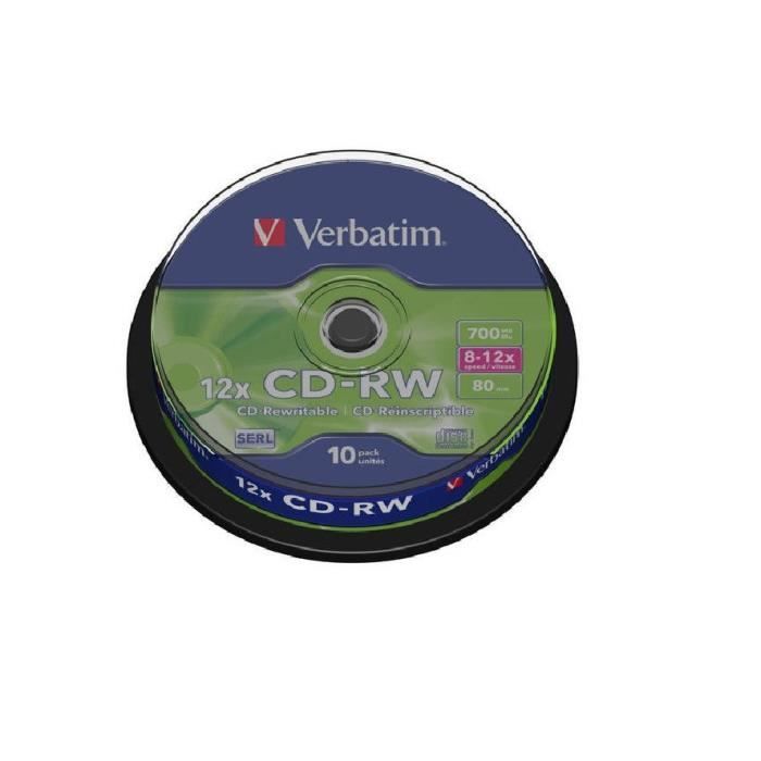 CD-RW VERBATIM Datalifeplus - 700 MB 10x - Pakke med 10