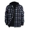 Men's Plaid Long Sleeve Shirt Men's Pocket Button Hooded Sweatshirt