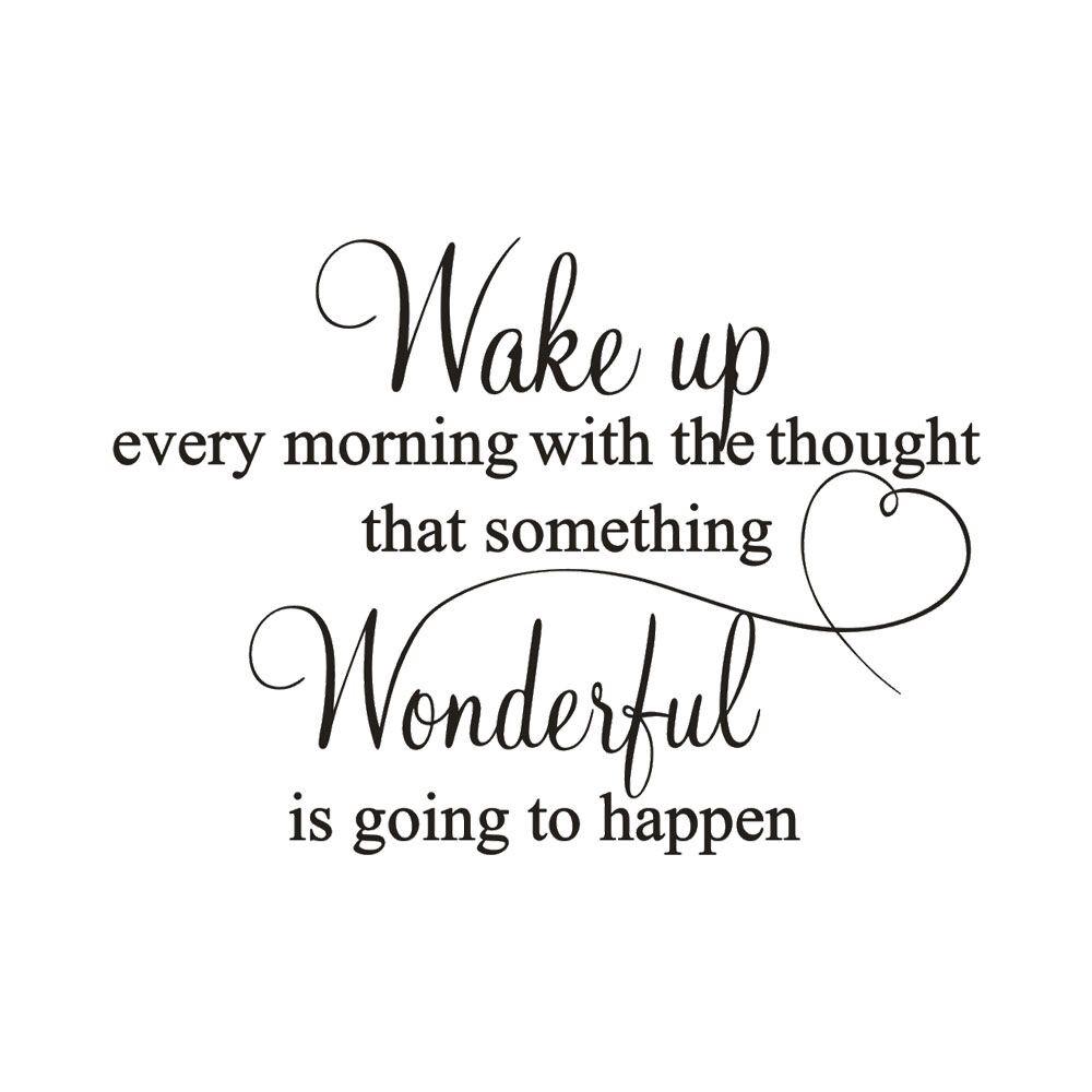 (Nikita) Wake Up Every Morning Removable Art Vinyl Mural Home Room Decor Wall Stickers