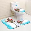 Christmas Bathroom Floor Mat Toilet Three-Piece Set