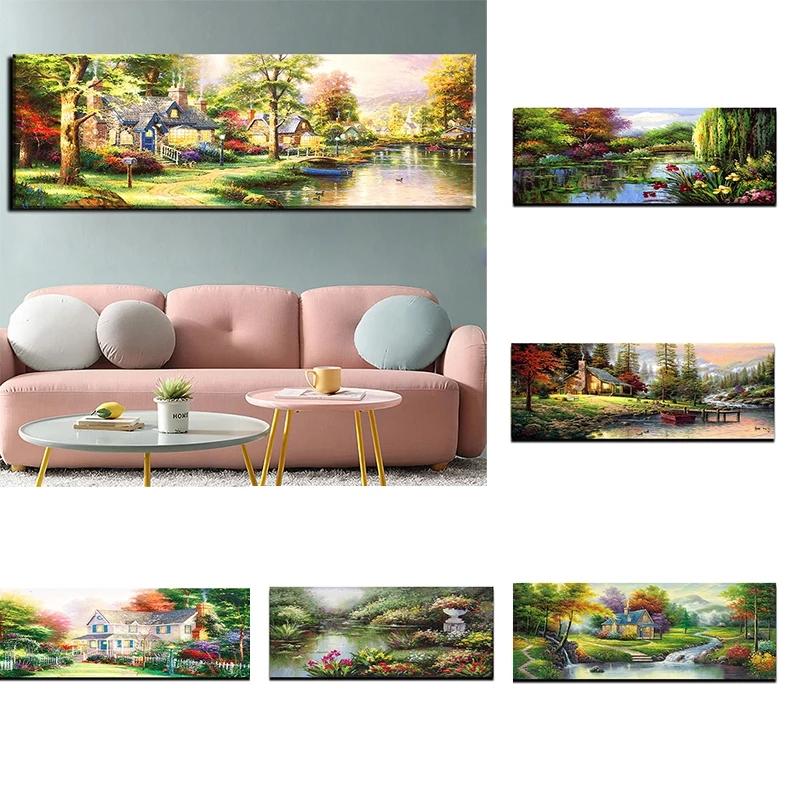 

Европейский пейзаж, настенная живопись на холсте, картина маслом, здание, произведение искусства, скандинавский эстетический постер, фотографии, принты, домашний декор, без рамки 20cm×40cm NoFrame