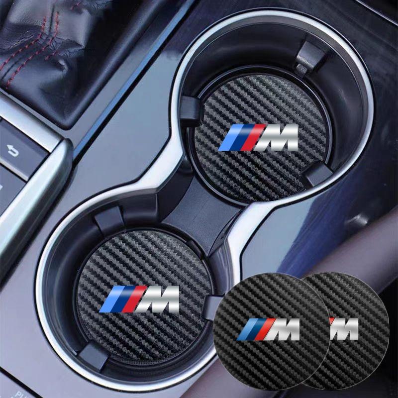 Anti Dust Anti Slip Car Cup Coaster Waterproof Mat Pad Interior Accessories For BMW M Performance G30 G32 G01 G02 G05 G06 G07