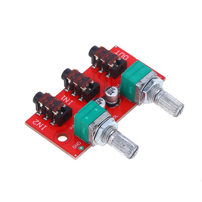 Wholesale Dual Channel Stereo Passive Audio Mixing Board Signal Mixer 2 Way Input 1 Way Mixed Output
