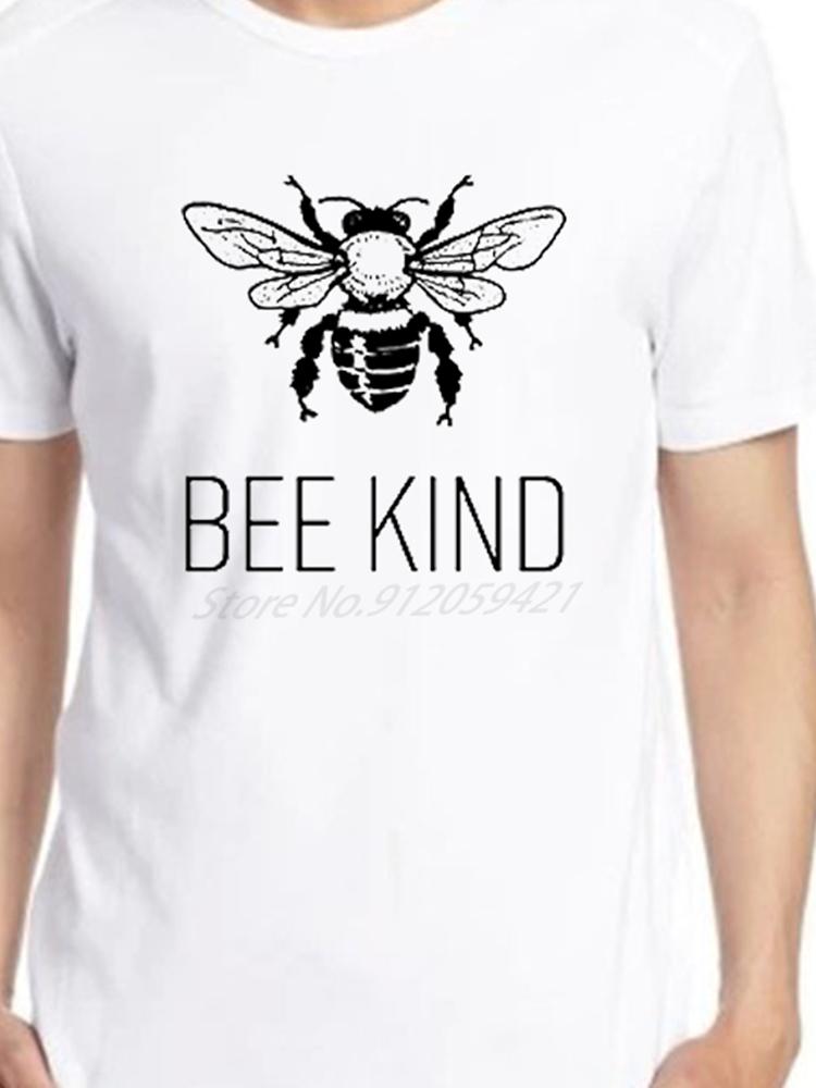 Unisexs Big Size Short Sleeve Tshirt Bee Kind Save Nature Graphic Print Summer New Cotton Shirt Casual Fashion Tee