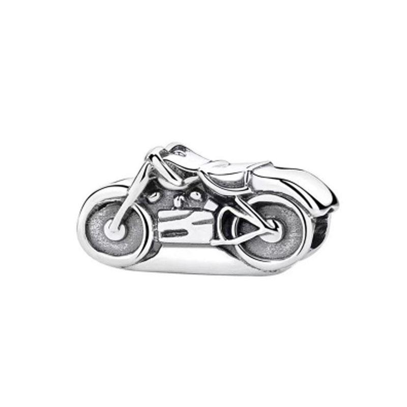 S925 Sterling Silver Pink Black Motorcycle Car Bike Dangle Charm Bead Fit Original  Bracelet Pendant DIY For Women Jewelry