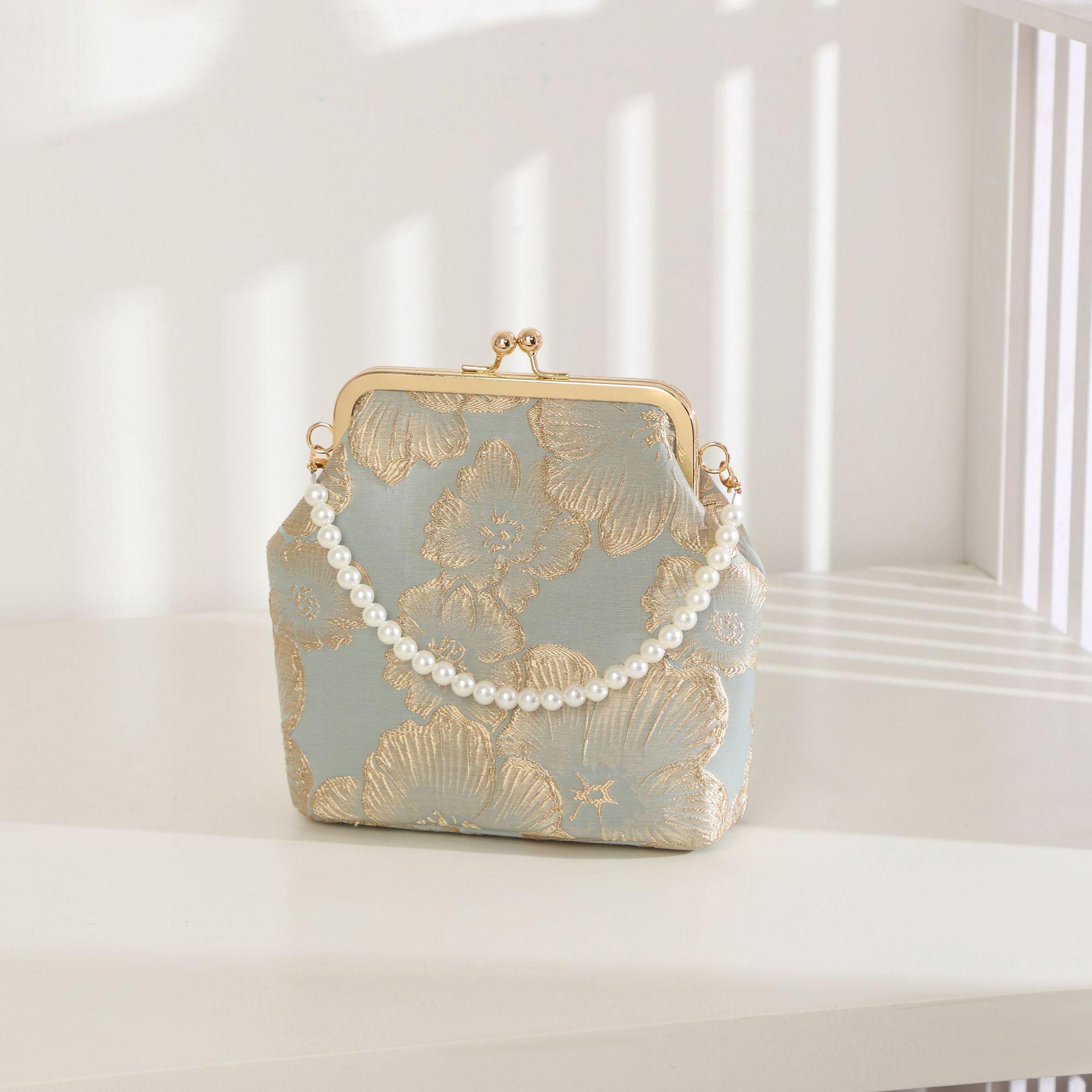 

Элегантная сумка-чеонгсам с жемчужной цепочкой: Стильная женская сумка через плечо в стиле ханьфу