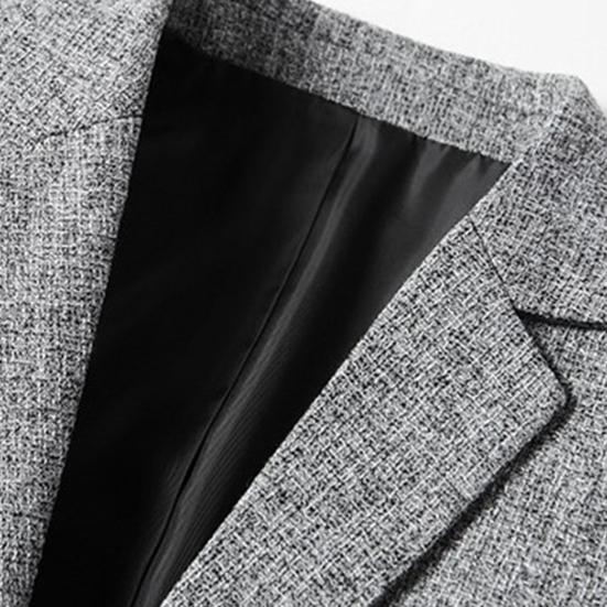 Blazer para Hombre Color Sólido Cruzado Otoño Invierno Dos Botones Bolsillos Abrigo de Traje para Boda