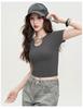 Summer trendy design chain t-shirt regular short sleeved slim fit short top for women cool