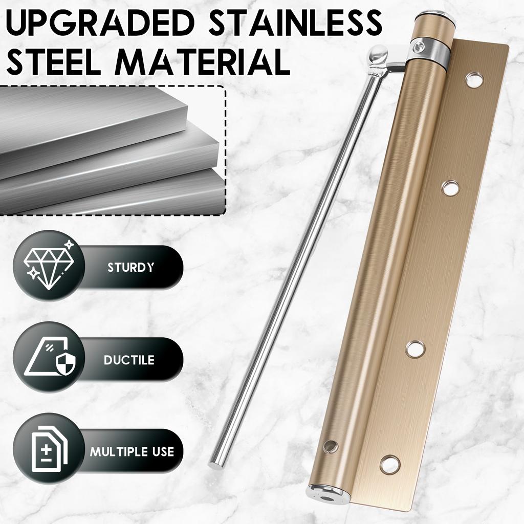 2 Stück Edelstahl Automatischer Türschließer 4 Einstellbare Schließgeschwindigkeiten Tür Selbstschließendes Scharnier Vielseitig für Heim- & Gewerbenutzung