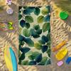 Leaf Pattern Beach Towel for FunMicrofiber Terry Bath Towels for Yoga, Travel, Swimming, Fitness and Camping