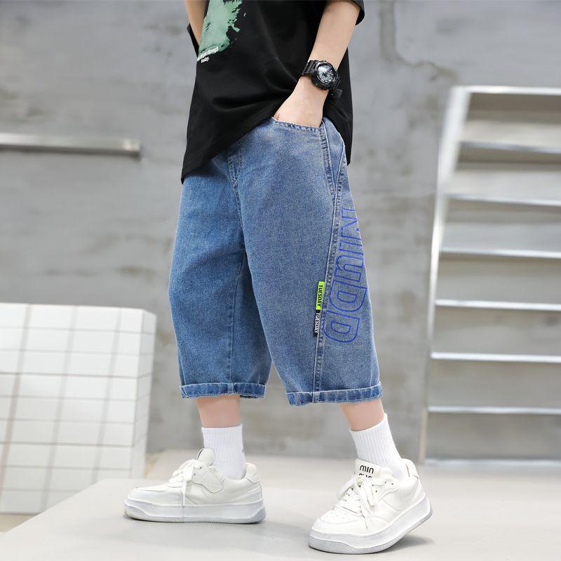 Pantaloncini di jeans alla moda sopra il ginocchio per ragazzi: Abbigliamento Estivo Leggero, Fresco e di Media Lunghezza per Bambini Grandi