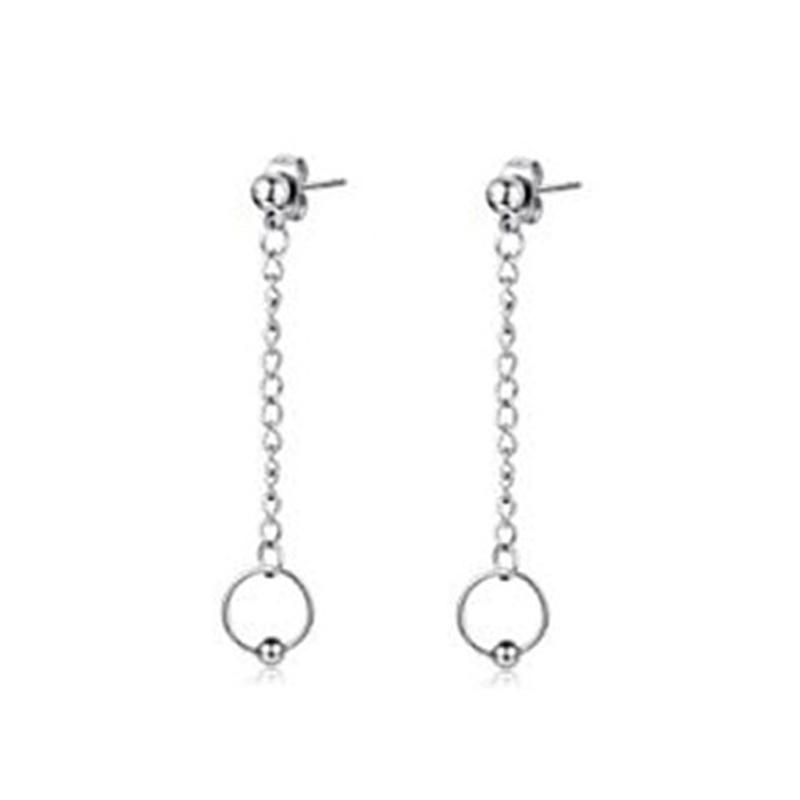 2pcs/set Black Or Silvery Unisex Punk Stainless Steel Cross Cone Feather Chain Pendant Hoop Earrings Ear Stud Jewelry Set
