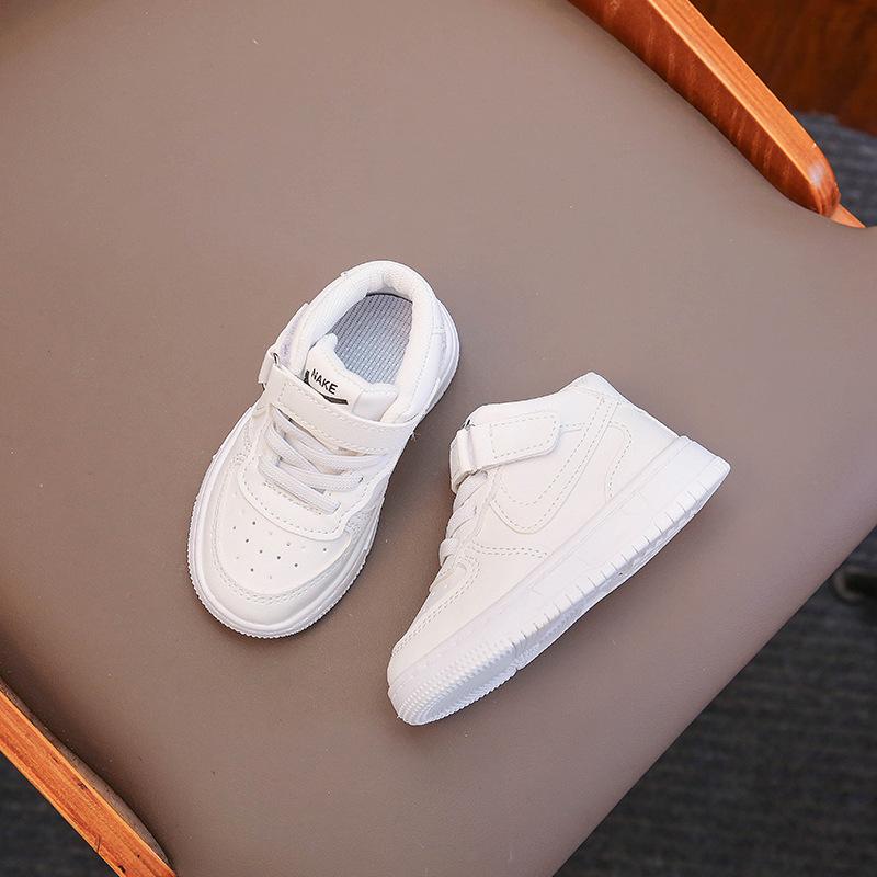 2025 Children's Mid-top Sports Shoes Boys' Classic Casual Board Shoes Girls' Mid-top White Shoes Baby Shoes
