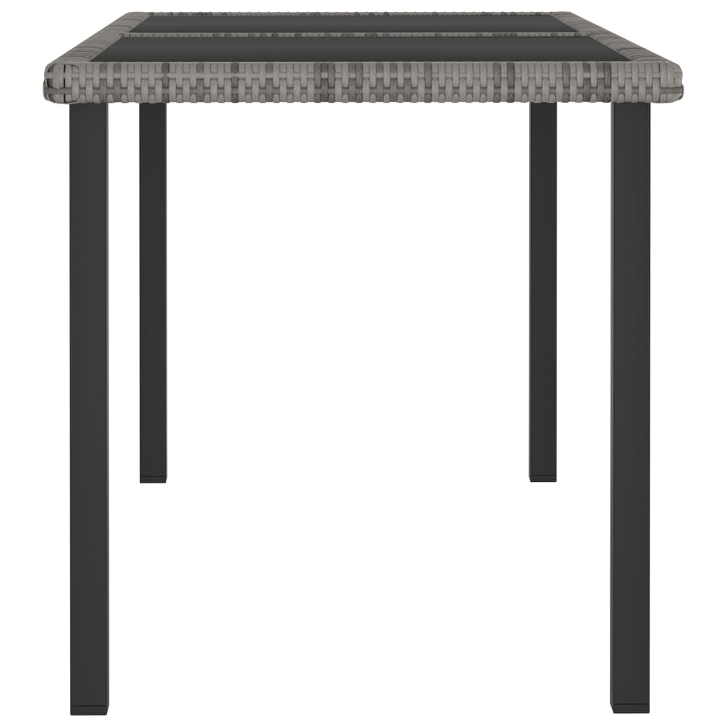 Garden Dining Table Gray 140 x 70 x 73 cm Poly Rattan