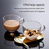 Changbaosen Glas-Frühstückstasse mit großem Fassungsvermögen