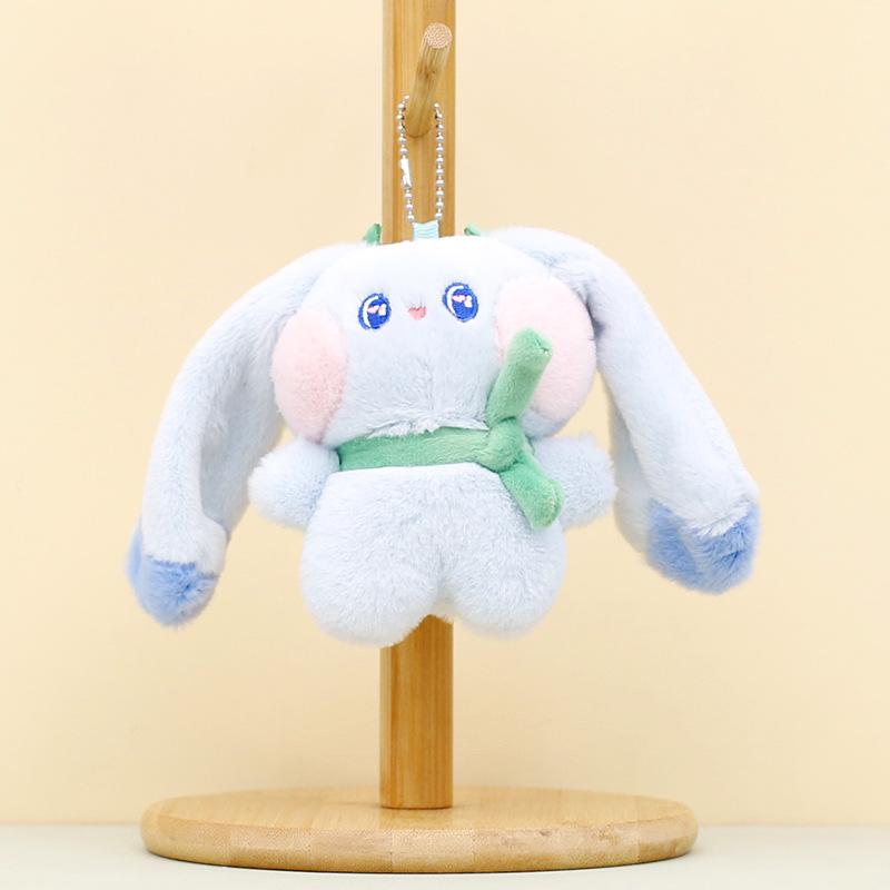 

Blue Big Soft Ear Bunny Plush Keychain Adorable Rabbit Stuffed Toy Sky Blue