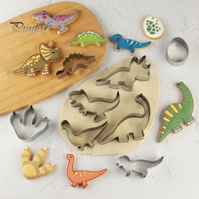 8/12Pcs Cookie Cutters Set Cute Dinosaur Shape Biscuit Mold Kids Dinosaur Theme Birthday Party Supplies