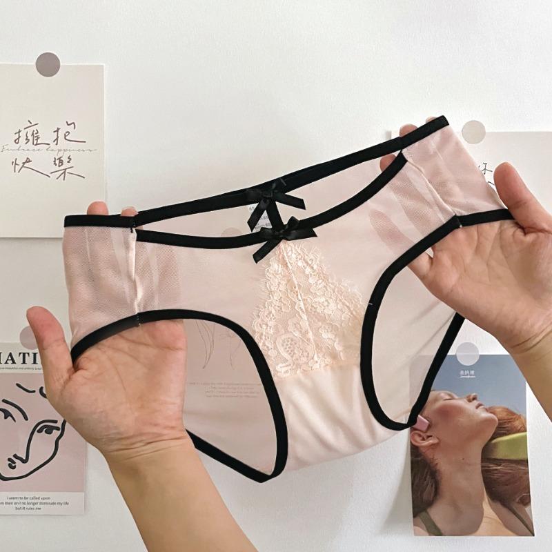 

Французское сексуальное кружевное нижнее белье в стиле Pure Desire, летние женские тонкие треугольные брюки с заниженной талией M белый