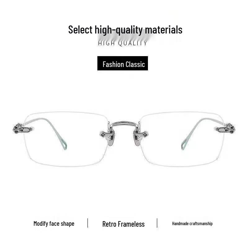 Ultralight Rimless Anti-Blue Light Reading Glasses - Fashionable, Anti-Radiation Design for Men & Women, Enhances Youthful Appearance.