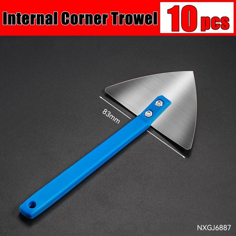 Stainless Steel Spatula Sealing Tools Corner Trowel Plastic Handle Trowel Painting Putty Internal External Corner Putty Scraper