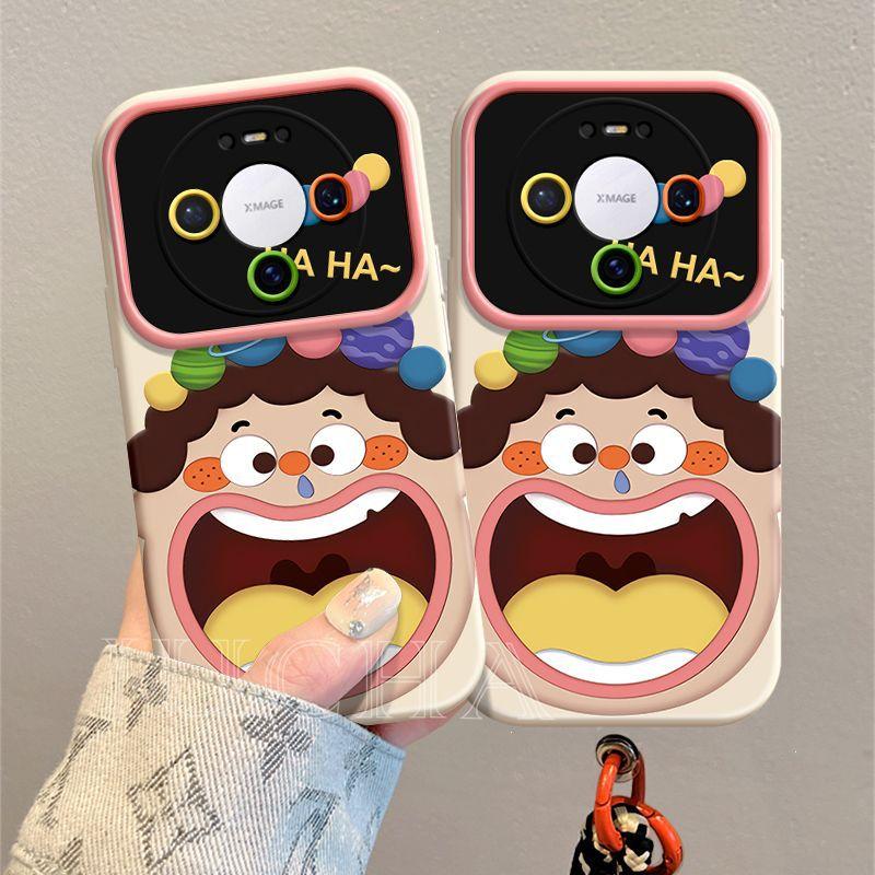 Applicable To Huawei Mate80pro Mobile Phone Case with Lanyard HUAWEImate80 Cartoon New Funny Woman