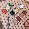 2Pcs 2/3/4 Grid Seasoning Dish Stainless Steel Sauce Plate  Restaurant Use