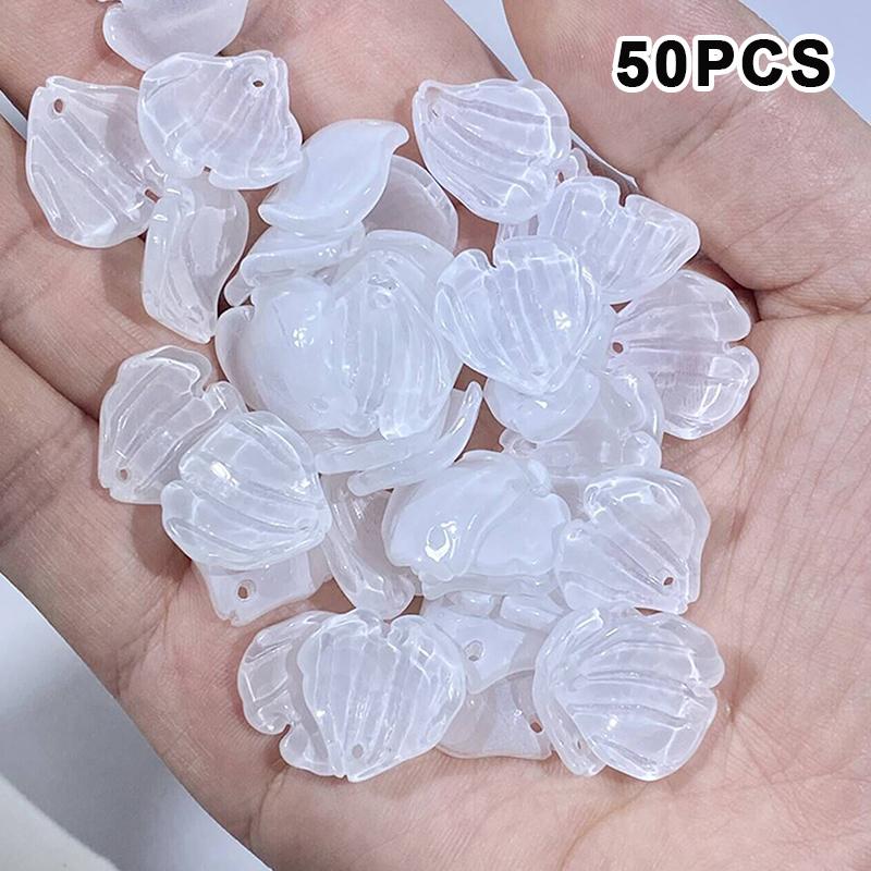 50 Stück Acryl DIY Galsang Blume Lose Perlen Ohrringe Zur Schmuckherstellung Halskette Armbänder