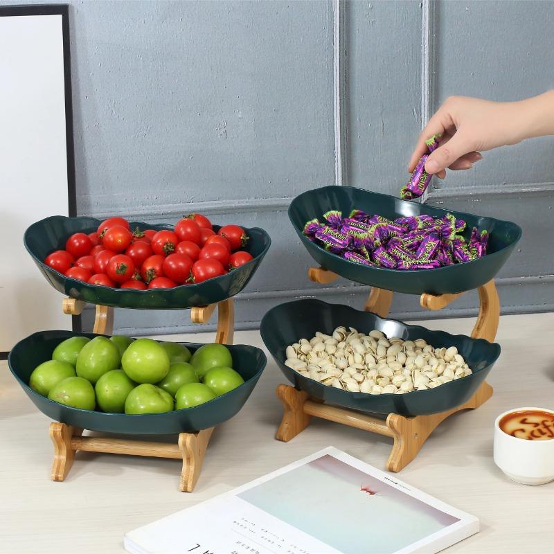 Platou de Fructe cu Etaj Living Acasă Vas din Plastic pentru Gustări Coș Creativ Modern pentru Fructe Uscate Bombonieră Suport pentru Prăjituri Bol pentru Salată