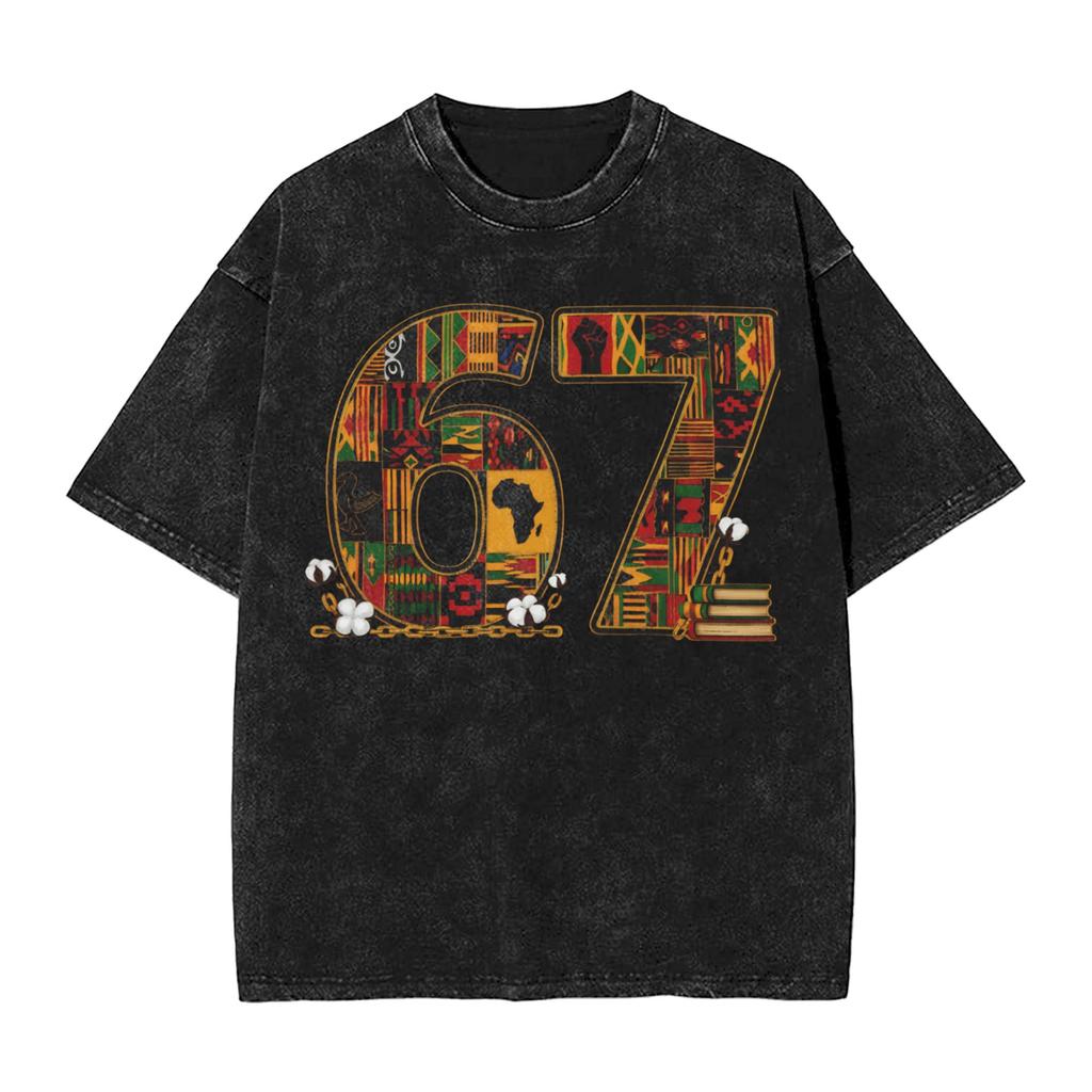 Sweet Number 67 Ice Cream Tshirt Summer Y2k Retro T Shirts Cotton Hippie Tshirt For Man Shortsleeve Printed Tees