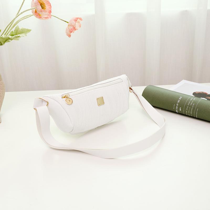 

Casual simple zipper single shoulder armpit bag versatile mobile phone change women s bag белый