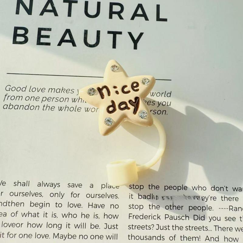 Cute Star Straw Cap Suitable for Stanley Tumbler Cup 10mm Silicone Straw Plug Cover Heat-resistant Dust-proof Cup Accessories