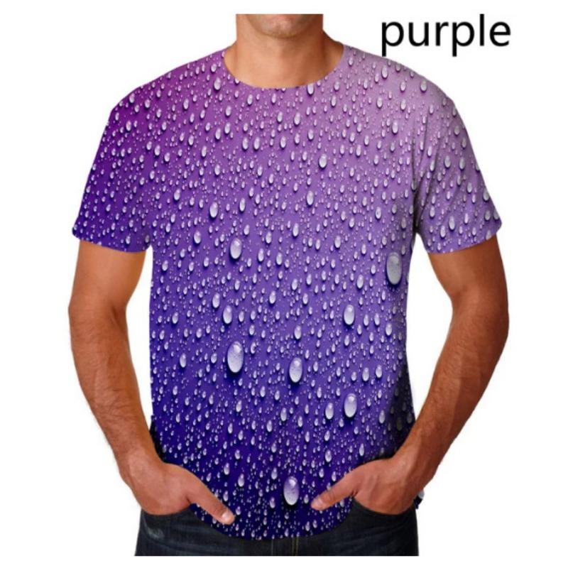 Men & Women Unisex 3D Printed Water Droplet T-shirt Short Sleeved T-shirt