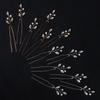 Ancient Style Hair Accessories, Simple Rhinestone Pins, Wedding Bride's Hairdo, Handmade Pearl U-shaped Hairpin