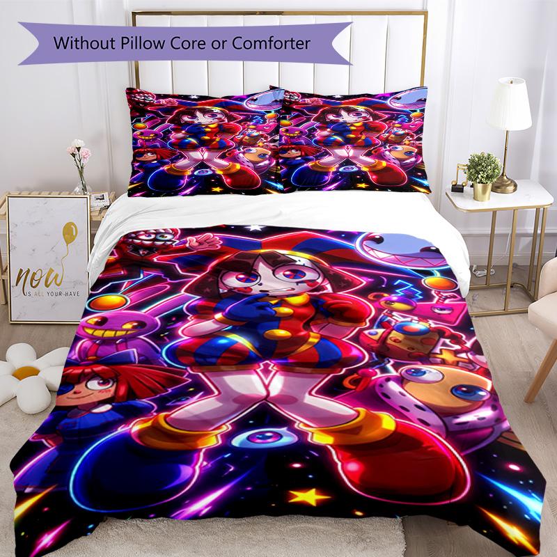 Set Biancheria da Letto Circo Digitale Copripiumino Traspirante con Federe Biancheria da Letto Decorativa per Camera da Letto Decorazione Casa Regalo di Compleanno