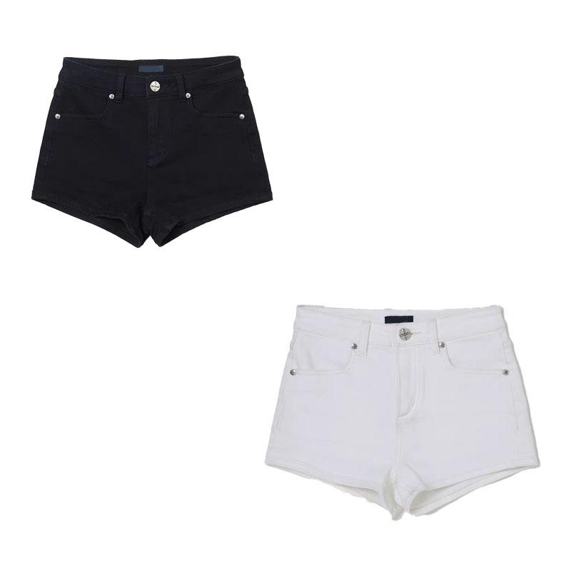 SMFKR Dance Troupe High-Waisted Elastic Denim Shorts S