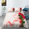 3D Modern Romantic Style Bedding Set Flower Quilt Cover Sheet/double Bed Full-size Bedspread Set Washable Comfortable Home Decoration