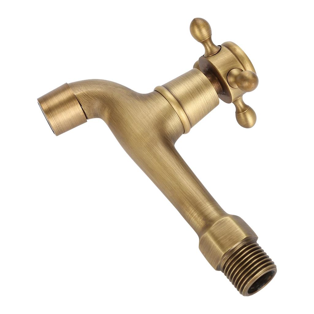 Wall Mounted Vintage   Brass Faucet Single Cold Water Tape for Kitchen Sink Mop Pool ( )