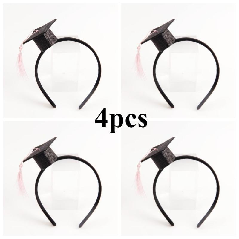 

Mini Graduation Cap Headband - Cute Kindergarten Photo Props for Graduation Ceremony Headband 4pcs рожевий