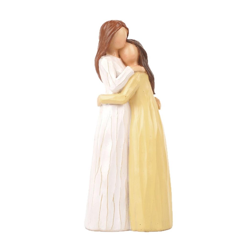 Hand-Painted Mother Daughter Love Statue Sculpture Warm Home Decor Figurine  Unique Mother's Day Keepsake Gift