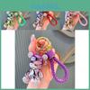 Elegant High-end Plated Rhinestone Bear Keychain Fashionable Car Accessory For Women