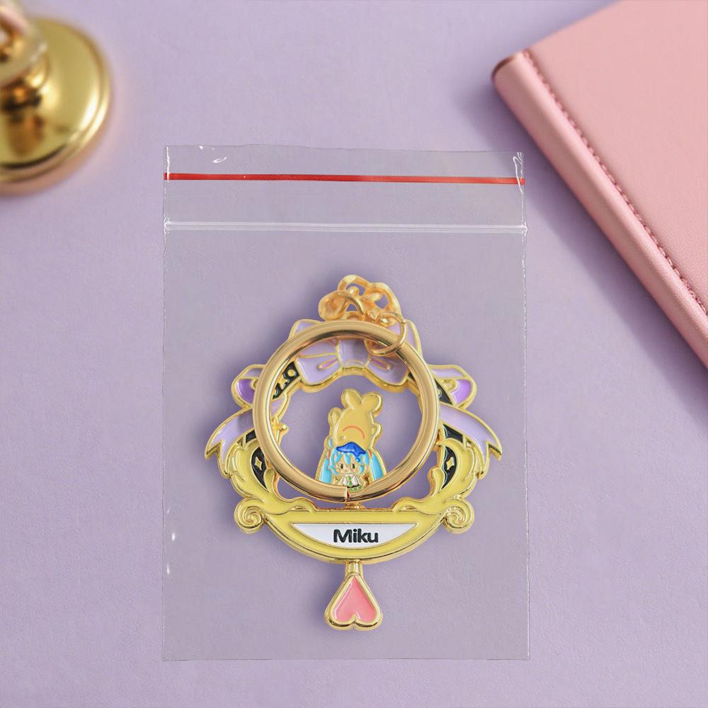 Rotating Enamel Keychain: Virtual Idol & Yellow Fish Robot Singer Pendant