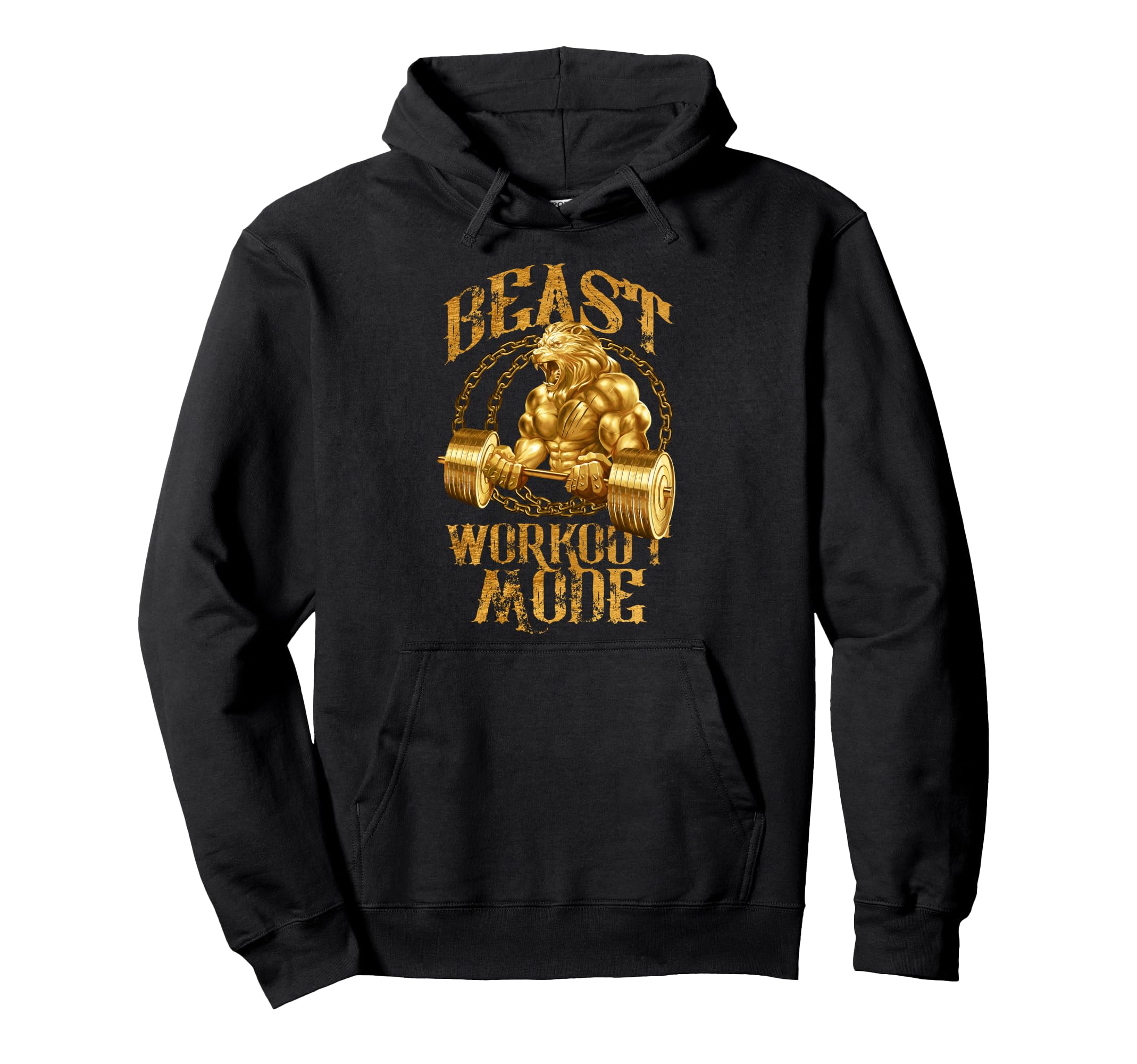 

Lion Beast Workout Fashion Gym Bodybuilding Fitness Gold Hoodie