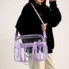 Large Capacity Transparent Crossbody Bag Waterproof Portable Toiletries Handbag Lightweight PVC Material Washing Storage Bag